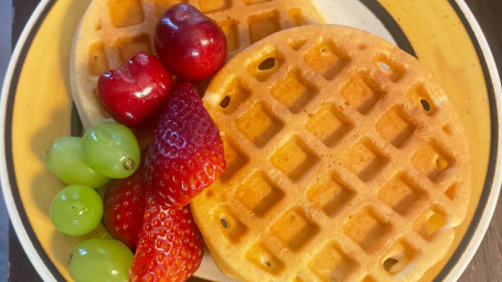 Two Mini Waffles With Fruit