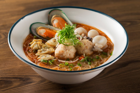 Xiàn Gǎng Xiā Tóu Gāo Suān Là Hǎi Xiān Tāng Méng Shrimp Paste , Sour Spicy Seafood Vermicelli Pho