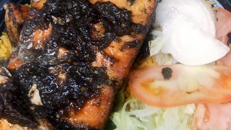 Jerk Salmon Over Rice