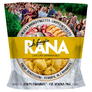 La Famiglia Rana Pollo Ahumado Pancetta Pasta Fresca Tortelloni 250g