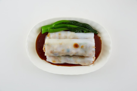 Cuì Ròu Guā Chā Shāo Cháng Rice Flour Rolls With Bbq Pork And Zucchini