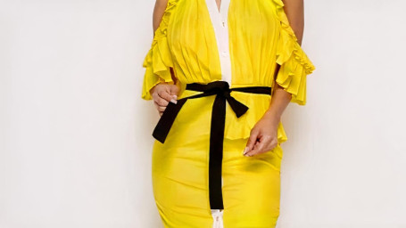 Lemonade Cold Shoulder Ruffled Midi Dress