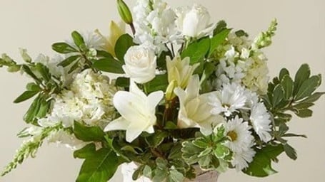 Ivory Elegance Floral Basket