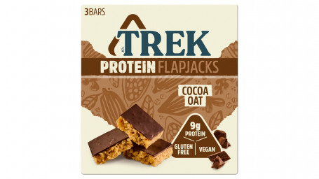 Trek Flapjacks De Proteína De Avena Y Cacao Cubierto Con Sabor A Chocolate 3 X 50 G
