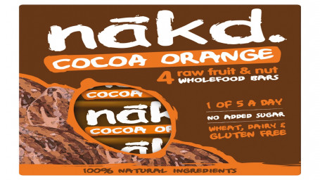 Barritas Nakd Cocoa Orange Fruit Nut 4 X 35G