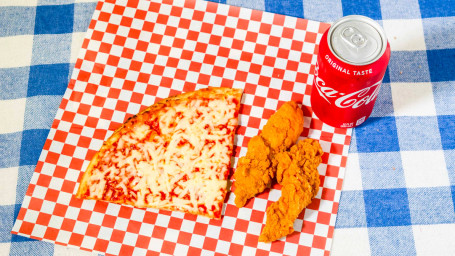 Pizza Slice, 2 Chicken Tenders With Soda