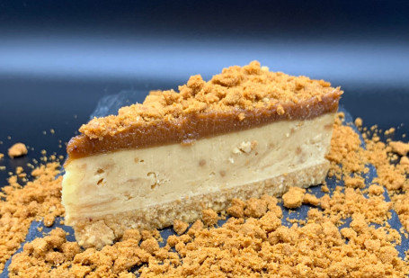 Luxury Vanilla Cheesecake Slice With Lotus Biscoff