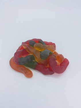 Large Assorted Fruit Gummi Worms 4 Onzas