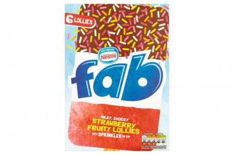 Fab Ice Lollies Fresa 6X58Ml
