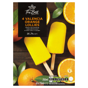 Morrisons The Best Valencia Orange Lollies Paquete De 4