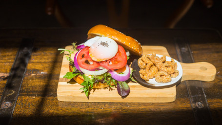 Black Pepper Beef Burger And Fries