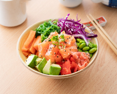 Himitsu Soy Salmon Rice Poke Bowl