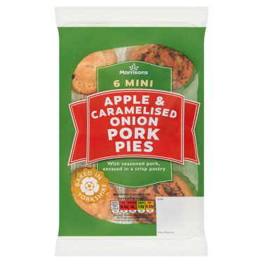 Morrisons Apple Onion Mini Pork Pies Paquete De 6