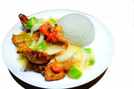 Porkchop In Garlic Sauce With Rice