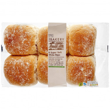 M S Food Baps De Pan Blanco Supersuaves, Paquete De 6