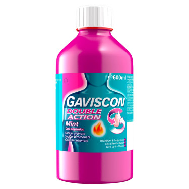 Gaviscon Double Action Heartburn Indigestion Relief Mint Flavour 600Ml