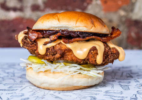 Fried Chicken, Crispy Bacon, Bbq Sauce, American Cheese