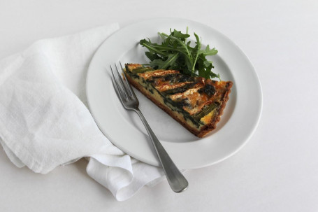 Warm Spring Onion, Spinach Three Cheese Tart