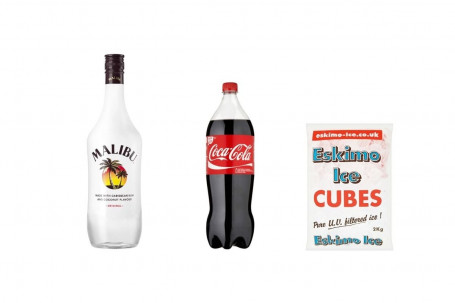 Malibu 1 Litre Coca Cola 1.75L And Ice Bundle