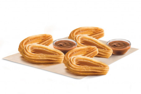 6 Churros Y 2 Dips De Salsa De Caramelo (3 Porciones)