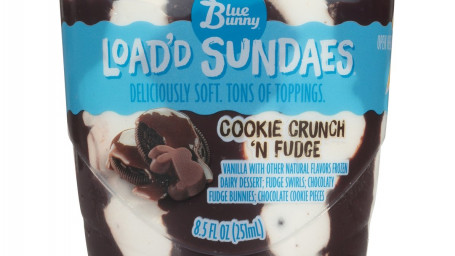 Blue Bunny Load'd Sundaes Cookie Crunch N Fudge, 8.5