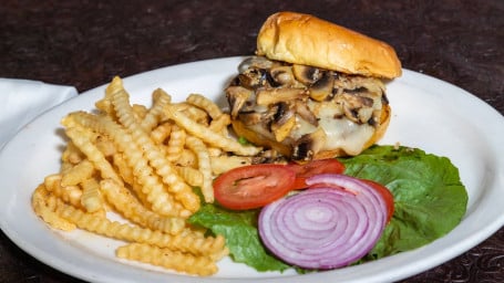 Garlic Mushroom Swiss Burger