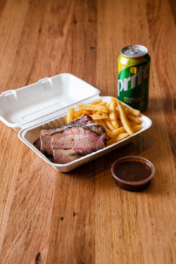Beef, Chips And Drink