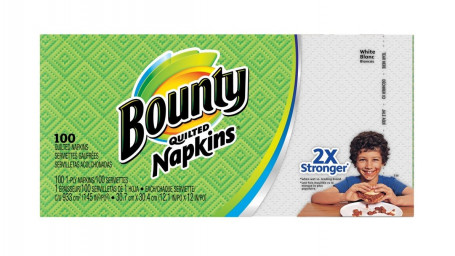 Bounty Paper Napkins, White, 100 Count