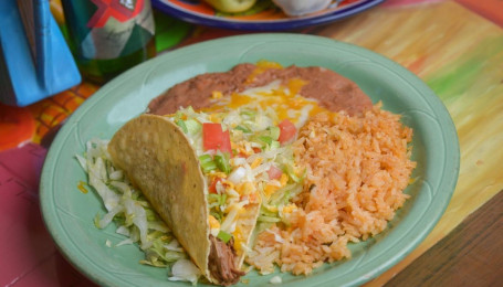 Lunch #2 Taco, Rice, Beans