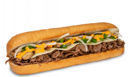 Philly Cheesesteak Sub Con Papas Fritas