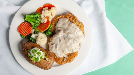 Matt's Country Fried Steak And Eggs Breakfast