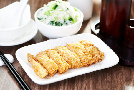 Jī Pái Cài Fàn Deep-Fried Chicken Fillet With Vegetable Rice