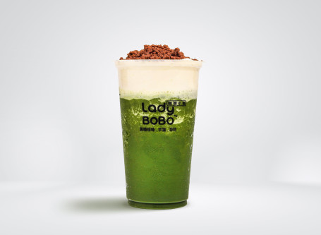 Mǒ Chá Zhī Shì Cuì Cuì Shā Bīng Zhōng Matcha Smoothie With Cheese Milk Foam Cocoa Malt Chips M