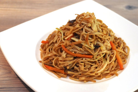 Jīn Gū Yáo Zhù Wén Yī Miàn Braised E-Fu Noodles With Enoki And Conpoy