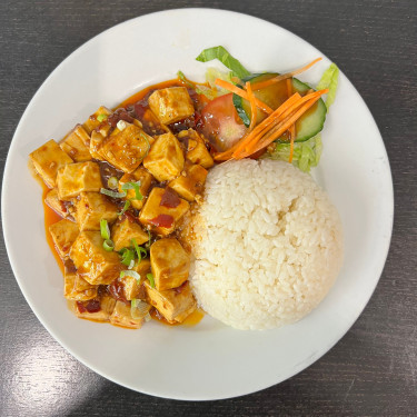 Vegetarian Mo-Po To-Fu With Steamed Rice Má Pó Dòu Fǔ Fàn