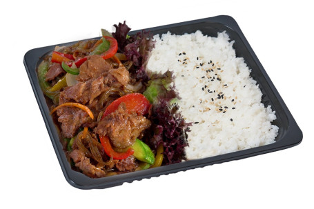 hán shì jiàng kǎo niú ròu pèi fàn Beef Bulgogi with Rice