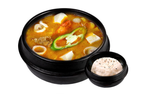 niú xiōng ròu dà jiàng tāng （gēn pèi bái fàn） Soybean Paste Stew (With Rice)