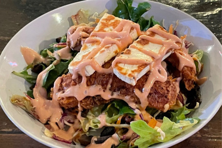 Fried Chicken Halloumi Salad