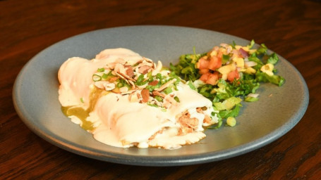 Crema Blanca Chicken Enchiladas