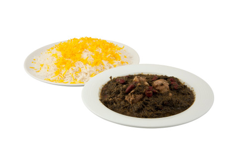 Gormeh Sabzi With Rice قورمه سبزی (Veg Optional Available)