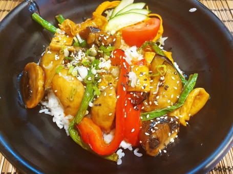 Teriyaki Vegetables Tofu Shāo Zhī Zá Cài Dòu Fǔ Fàn (V)