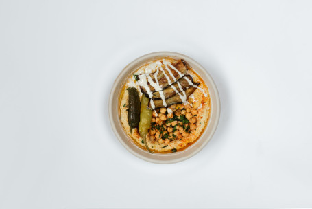 Hummus Bowl With Roast Aubergine