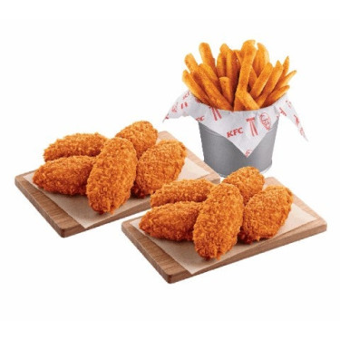 Cū Shǔ Tiáo Kǎ Zhēn Fing Fěn Pǔ Tōng 10Jiàn Bā Là Xiāng Jī Yì/Chips With Cajun Seasoning Regular 10 Pcs Hot Wings