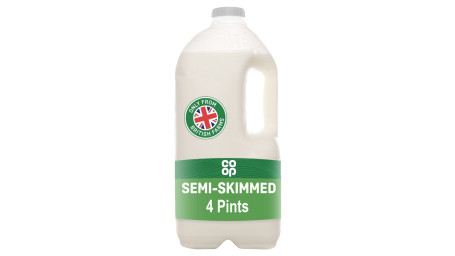 Co-Op British Fresh Semi-Skimmed Milk 2.27L (4 Pints)