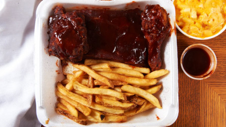 Bar-B-Q Ribs – 1/4 Slab Combo Meal Leg Thigh