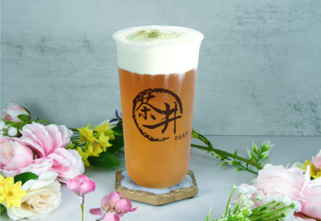 Zhī Shì Nǎi Gài Mì Táo Wū Lóng Cheese Milk Foam Peach Oolong Tea