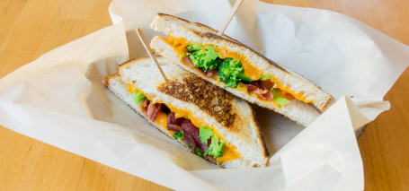 Broccoli-Cheddar-Bacon Grilled Cheese Sandwich