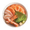 chì hǎi xiā sān wén yú jǐng Red Shrimp and Salmon Don