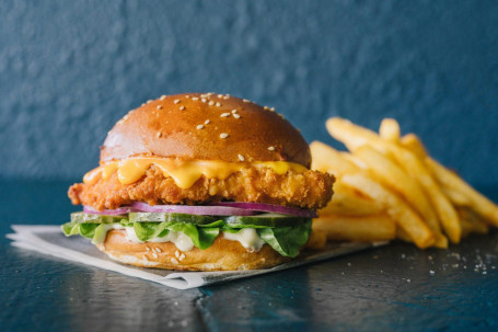 Southern Fried Chicken Cheeseburger