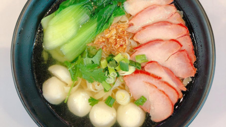 Bbq Pork And Fish Ball Noodle Soup